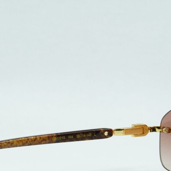 🕶️ New Gucci GG1221S 004 Sunglasses - Gold Frame, Red Gradient Lenses - Picture 8 of 13